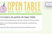 Screenshot Of Open Table Online Order Form In Portuguese