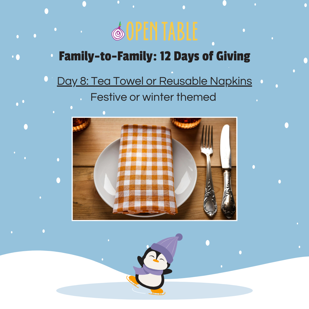 Day 8: Tea Towel or Reusable Napkins Festive or winter themed